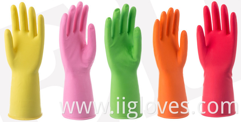 Waterproof rubber latex without velvet dishwashing gloves kitchen durable mouth winter warm housework cleaning gloves